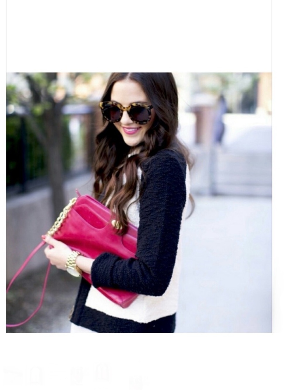 J. CREW • Blogger’s Favorite Boucle Baseball Colorblock Black & White Zip Jacket - Picture 2 of 14